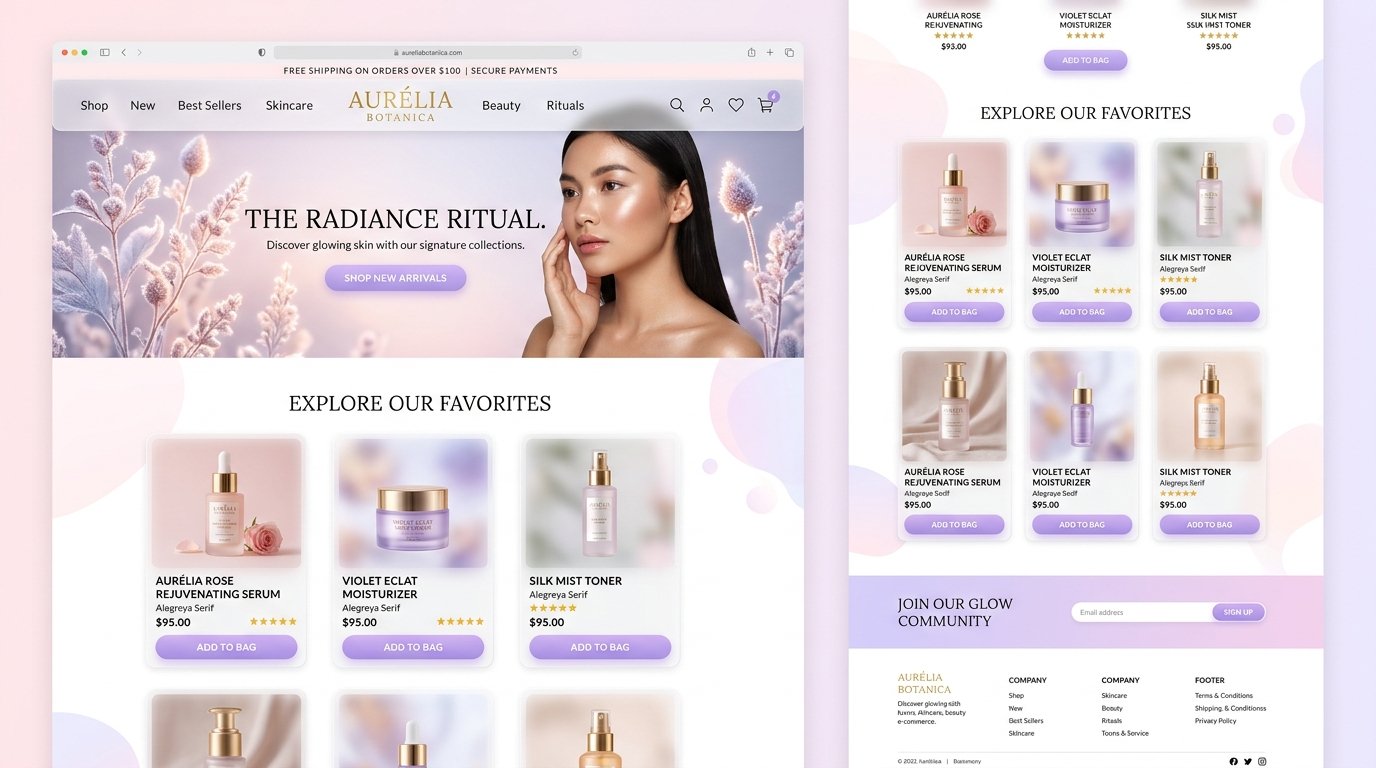 Aurelia Botanica - Luxury Skincare E-commerce Website